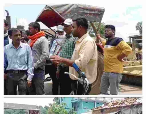 सड़क निर्माण मे लापरवाही , ग्रामीणों ने किया हंगामा…