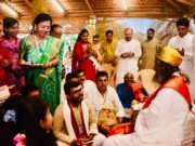 सांसद बंटी विवेक साहू ने लिया संत श्री श्री रविशंकर जी से आशीर्वाद