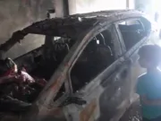 कार में लगे सिलेंडर में लगी आग , वाहन जलकर खाक ….