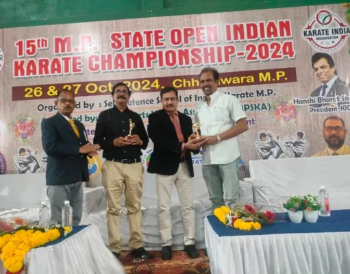 राज्य स्तर इंडियन कराटे प्रतियोगिता छिंदवाड़ा प्रथम,शहडोल द्वितीय,मंडला तीसरे स्थान पर