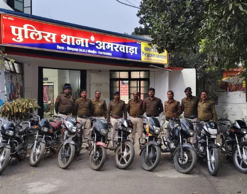 पुलिस ने 02 मोटर सायकल चोरो को किया गया गिरफ्तार 11 मोटर सायकल बरामद