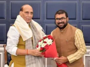 सांसद बंटी विवेक साहू ने की रक्षा मंत्री राजनाथ सिंह से मुलाकात