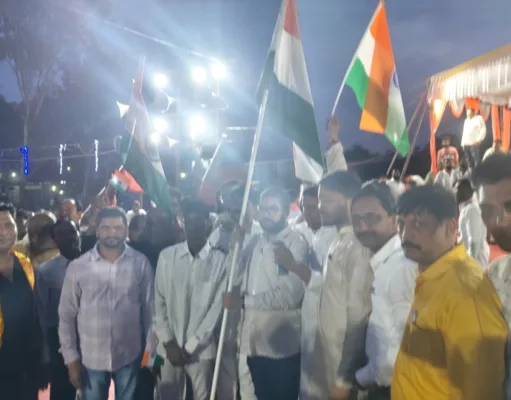 भुजलिया जुलूस में सांसद के नेतृत्व में तिरंगा यात्रा का हुआ आयोजन