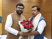 नवनियुक्त राष्ट्रीय कार्यकारी अध्यक्ष नितिन नवीन से सांसद बंटी विवेक साहू ने की सौजन्य भेंट