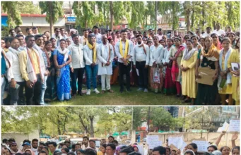 नौकरी से निकाले गए पेशा मोबिलाईजर ने कलेक्ट्रेट पर प्रदर्शन कर आदेश वापस लेने की उठाई मांग