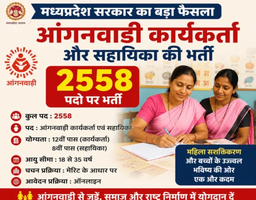मध्यप्रदेश में 2,548 आंगनवाड़ी कार्यकर्ता और सहायिकाओं के पदों पर होगी भर्ती