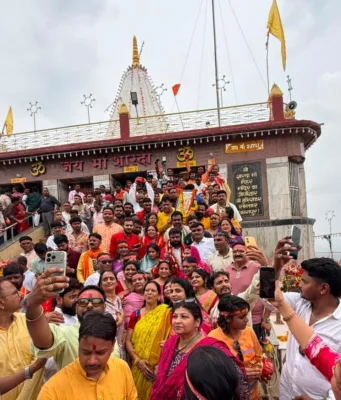 सांसद बंटी विवेक साहू ने अपने दृढ़ संकल्प के साथ छिंदवाड़ा से मैहर तक पूरी की 375 किमी की धार्मिक पदयात्रा