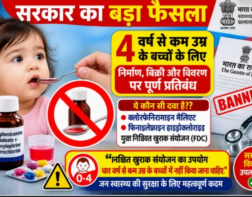 चार साल से कम उम्र के बच्चों की दवाओं पर सरकार की बड़ी कार्रवाई