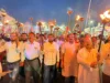 अखंड भारत दिवस और स्वतंत्रता दिवस की पूर्व संध्या पर निकली विशाल मशाल यात्रा से राष्ट्रमय हुआ शहर